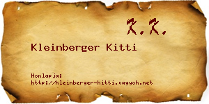 Kleinberger Kitti névjegykártya